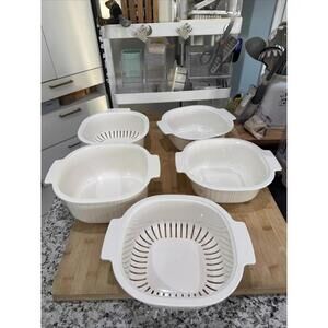 Vintage RUBBERMAID Microwave Steamer Cookware Lot of 5 pieces Set *